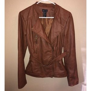 Brown faux leather jacket